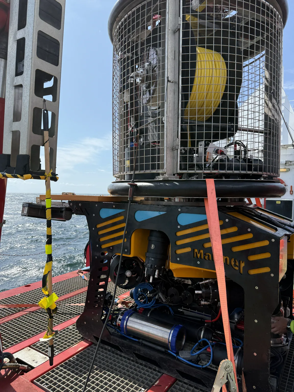 JD-Contractors Argus Mariner-ROV på fartygets däck