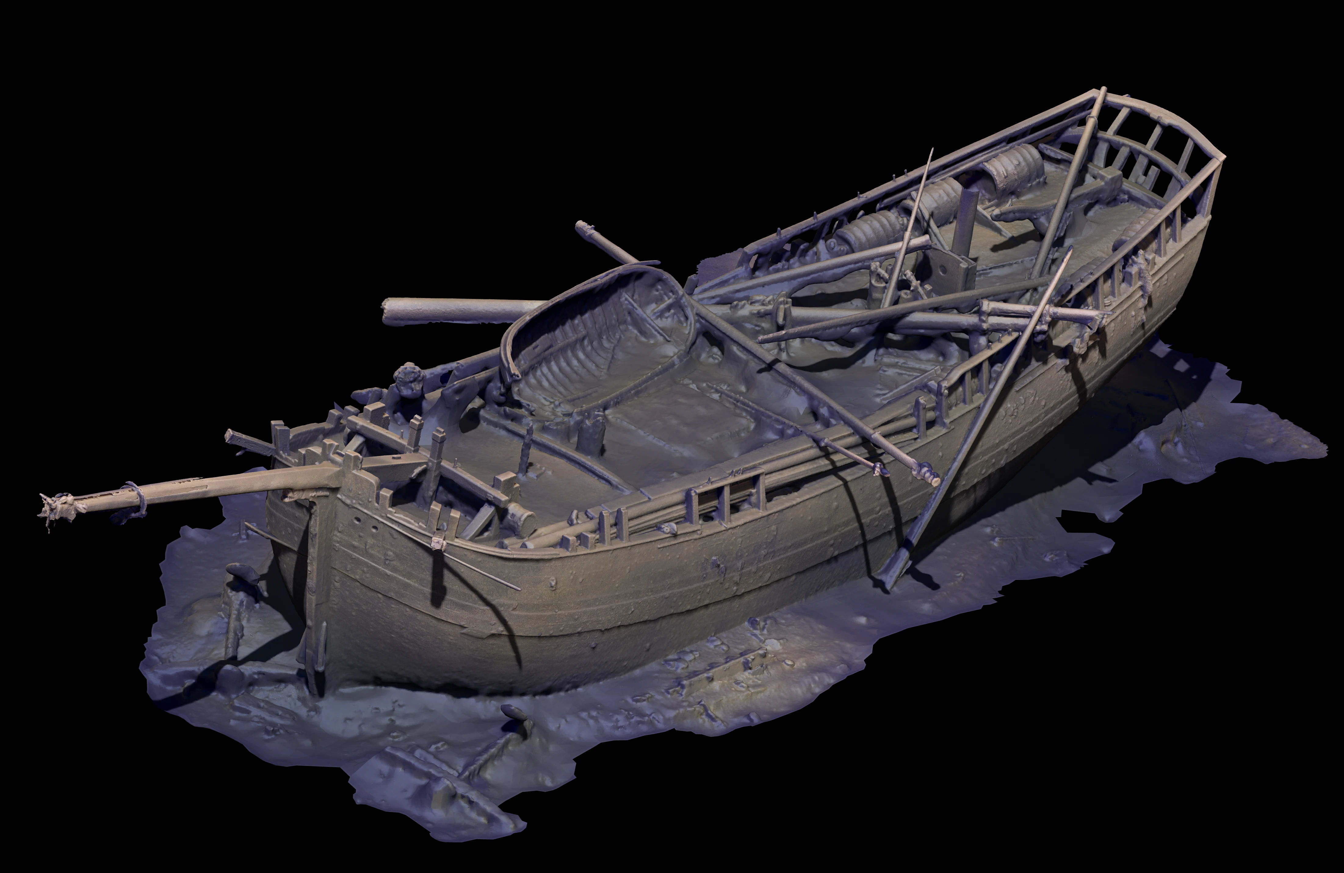 Fotogrammetrisk 3D-modell av kanonvrak — styrbordssida