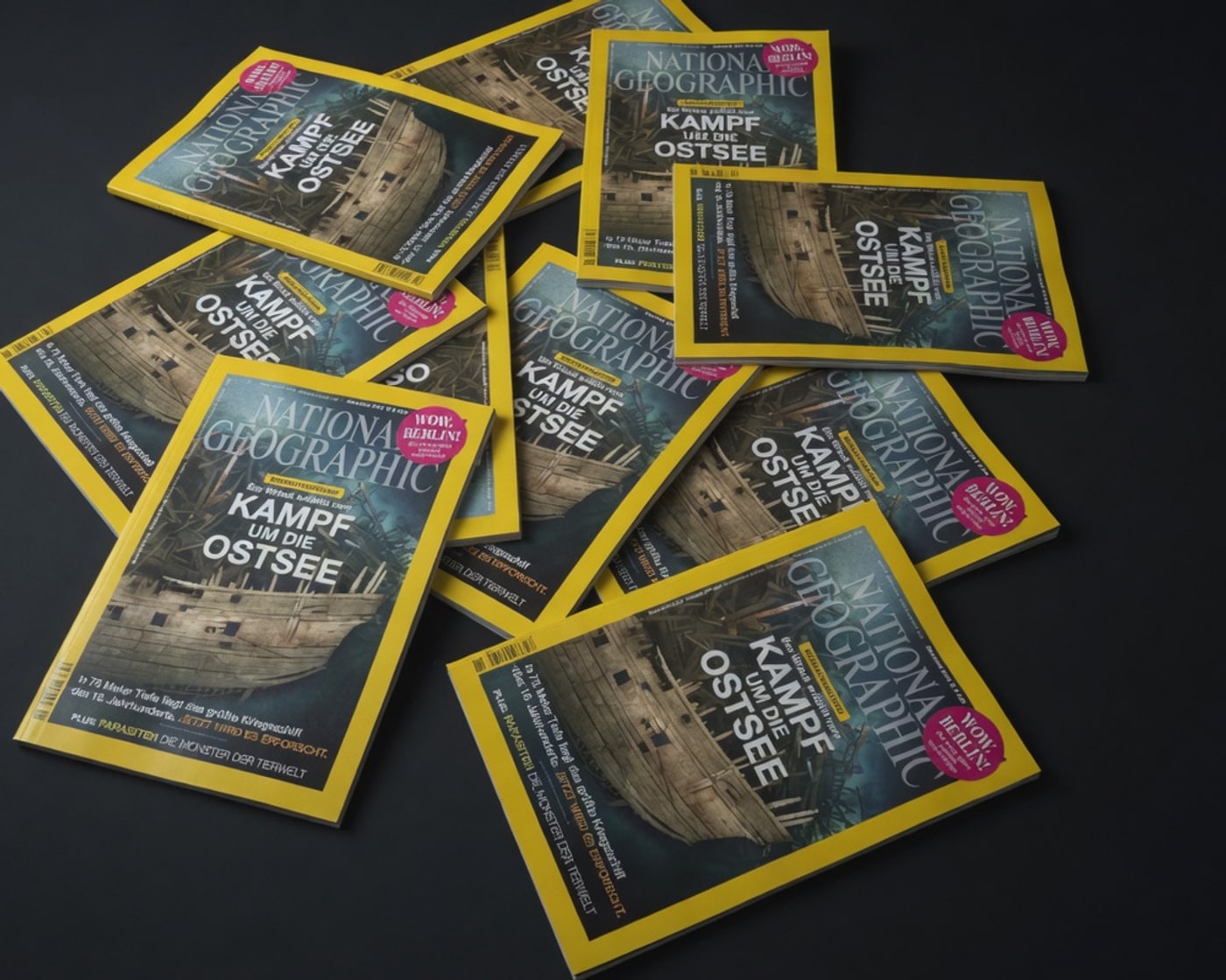 Tyska upplagan av National Geographic Magazine med Stachuras Mars-mosaik på omslaget — 'Kampf um die Ostsee'.