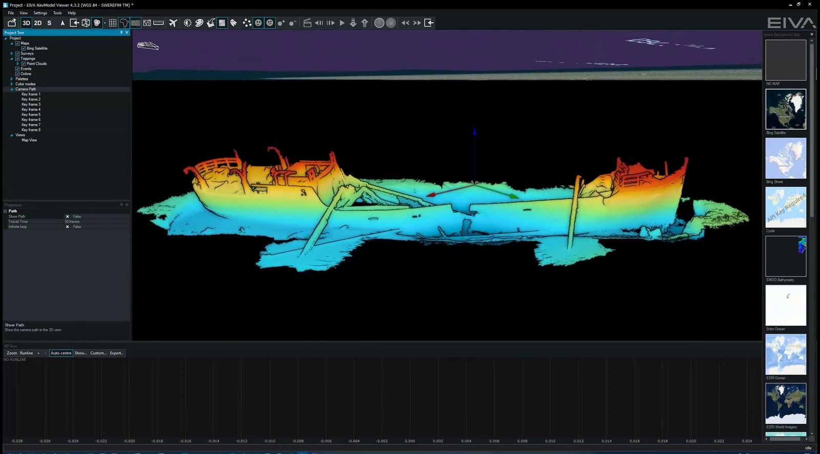 EIVA 3D-navigation med Ocean Discoverys punktmoln av Karlskrona-vraket Magdalene